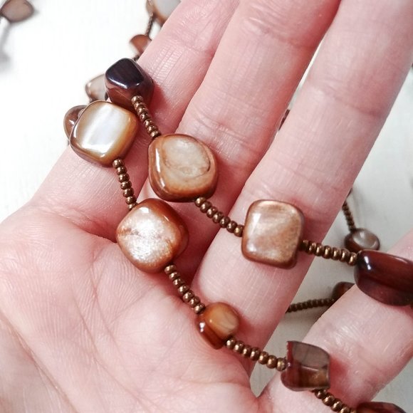 70s Vintage Gemstone Beads Long Necklace - Picture 5 of 5